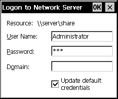 Logon to Network - Credentials Box